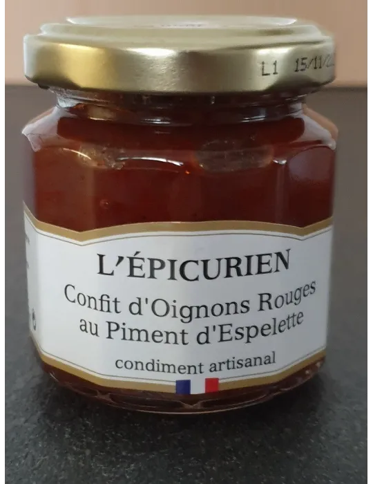 Rotezwiebel Confit mit Espelette Chilli – 115 g