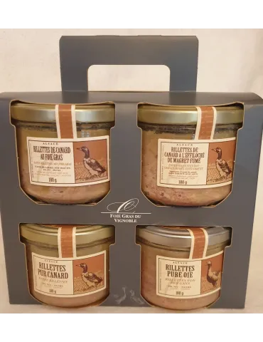 Schöne Box mit den 4 Rilletten